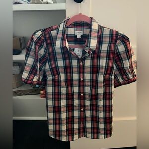 Plaid J Crew blouse